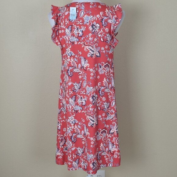 LOFT Floral Paisley Ruffle Jersey Dress NEW - Picture 5 of 8